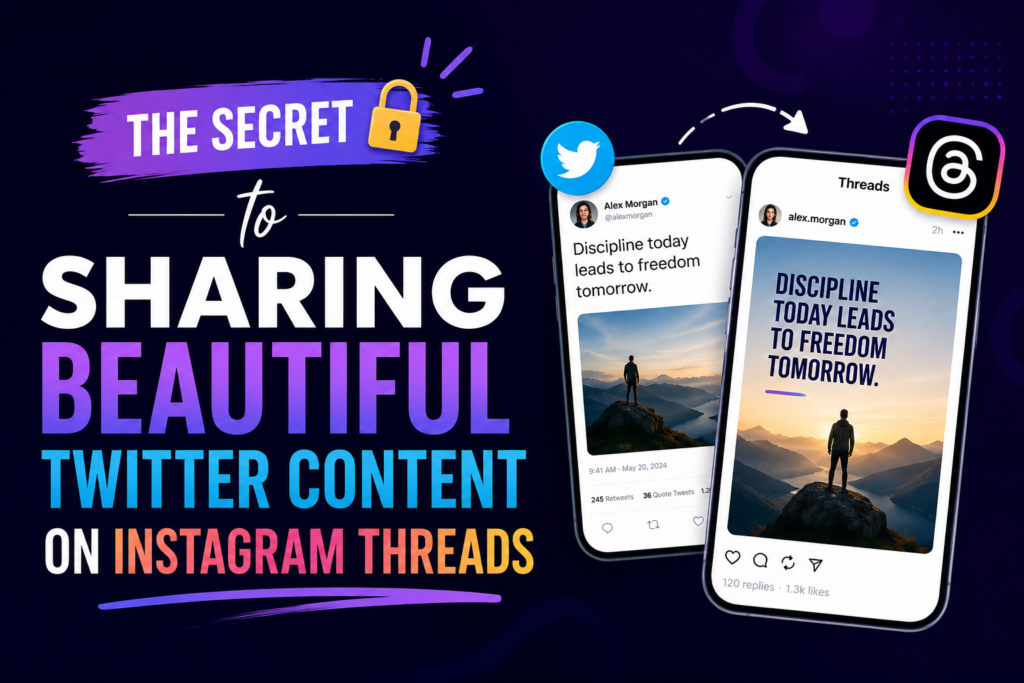 The Secret to Sharing Beautiful Twitter Content on Instagram Threads with engaging visual content and social media branding elements
