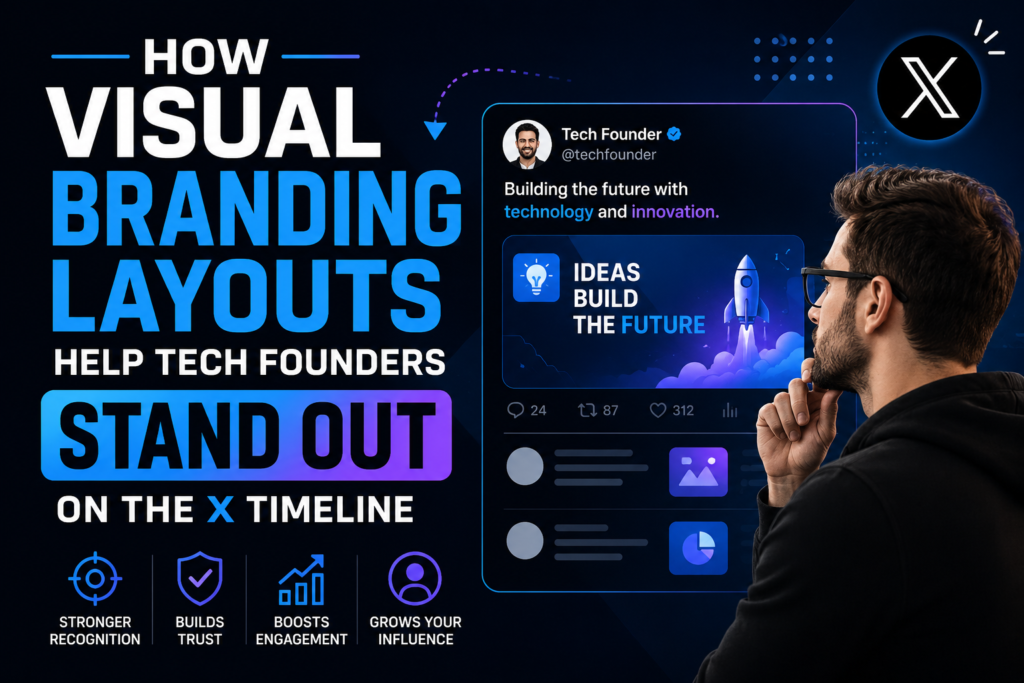 Visual branding layouts for tech founders that improve personal branding, engagement, and visibility on the X timeline.